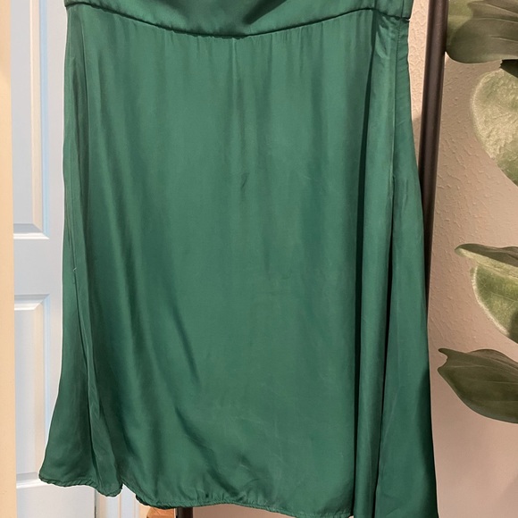 YSL yves Saint Laurent GREEN SILK SKIRT - Picture 4 of 4